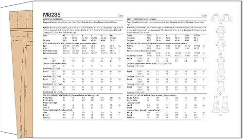 Miniatura 8 de McCalls M8285Y - Paquete de patrones de costura para vestidos y tops de señorita, código de diseño M8285, tallas XSM-SML-MED
