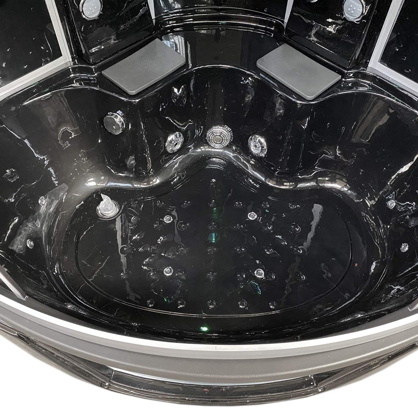VASCA BAGNO E DOCCIA IDROMASSAGGIO SPA 150x150 cm CROMOTERAPIA Black Montecarlo