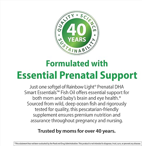 Miniatura 6 de Rainbow Light Prenatal DHA Smart Essentials ácidos grasos omega-3 fácil de digerir 60 cápsulas blandas el paquete puede variar