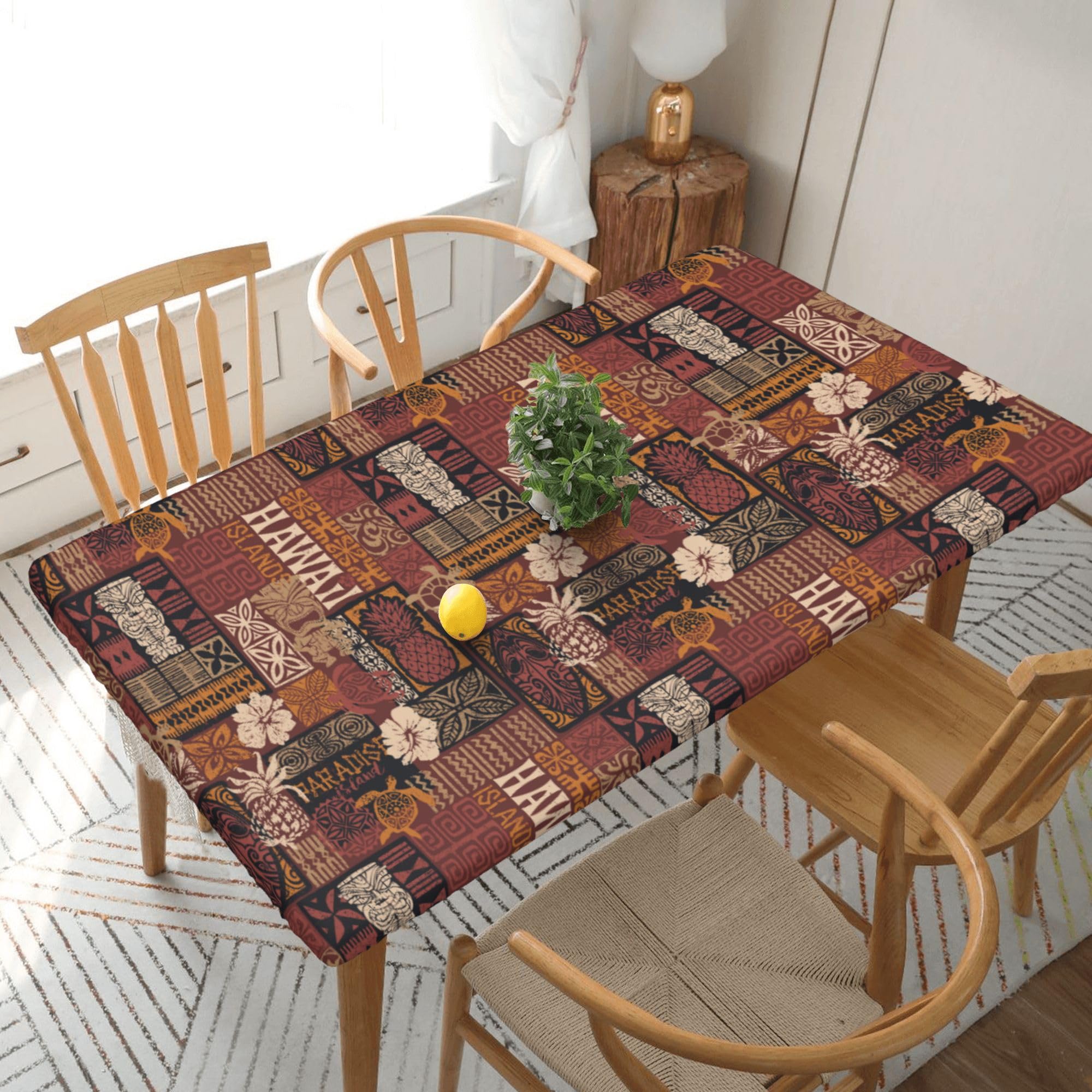 Nappe extensible vintage 152 cm imperméable et rectangulaire pour table de jardin blanche