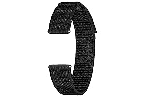 Samsung Galaxy Watch 6, 5, 4 Series Fabric Band, Wide, Nylon, Reflective Smartwatch Replacement Strap for Men and Women, One Click Attachment, Medium/Large, ET-SVR94LBEGUJ, Black