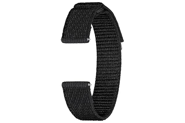 Samsung Galaxy Watch 6, 5, 4 Series Fabric Band, Wide, Nylon, Reflective Smartwatch Replacement Strap for Men and Women, One Click Attachment, Medium/Large, ET-SVR94LBEGUJ, Black