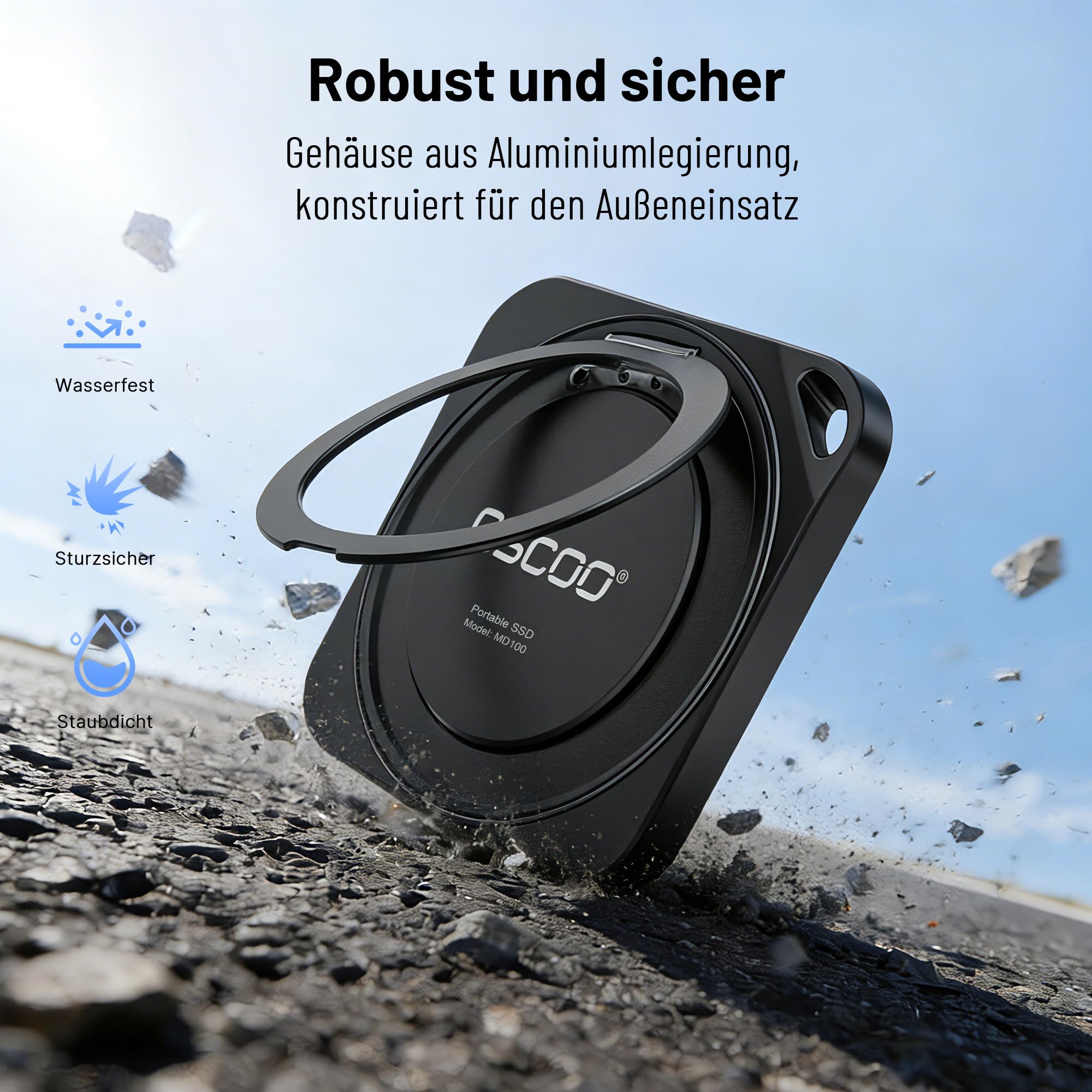 MagSafe Externe SSD 512GB, bis 2000 MB/s, ProRes 4K für iPhone 15/16 | USB3.2 Gen2x2 Schnittstelle, Aluminium-Gehäuse, AES-256 Verschlüsselung, treiberfrei nutzbar für Android, Laptop