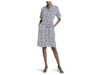 NIC+ZOE Etched Angles Belted Devon Dress Women