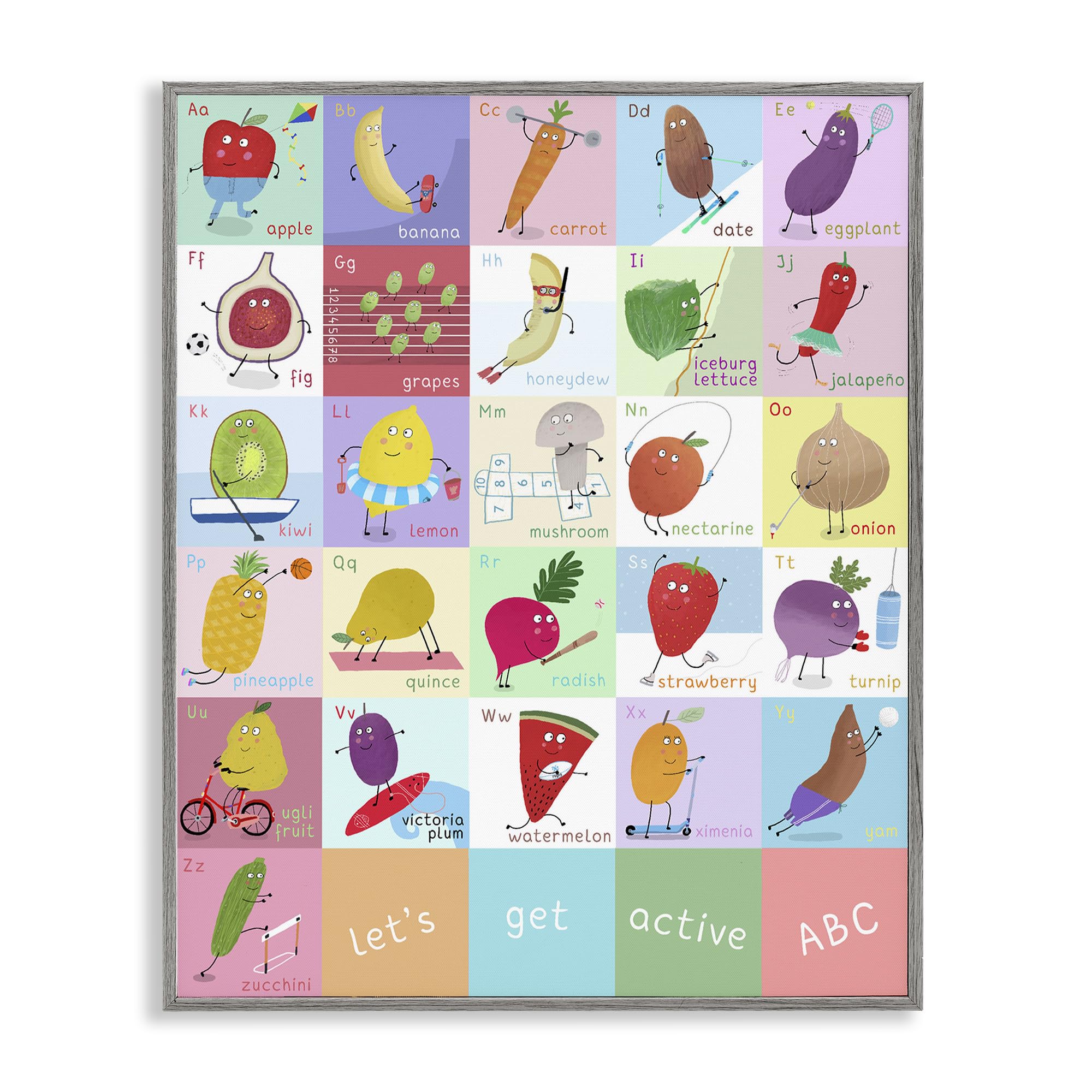 'Let's Get Active ABC's'| Framed Giclee Art