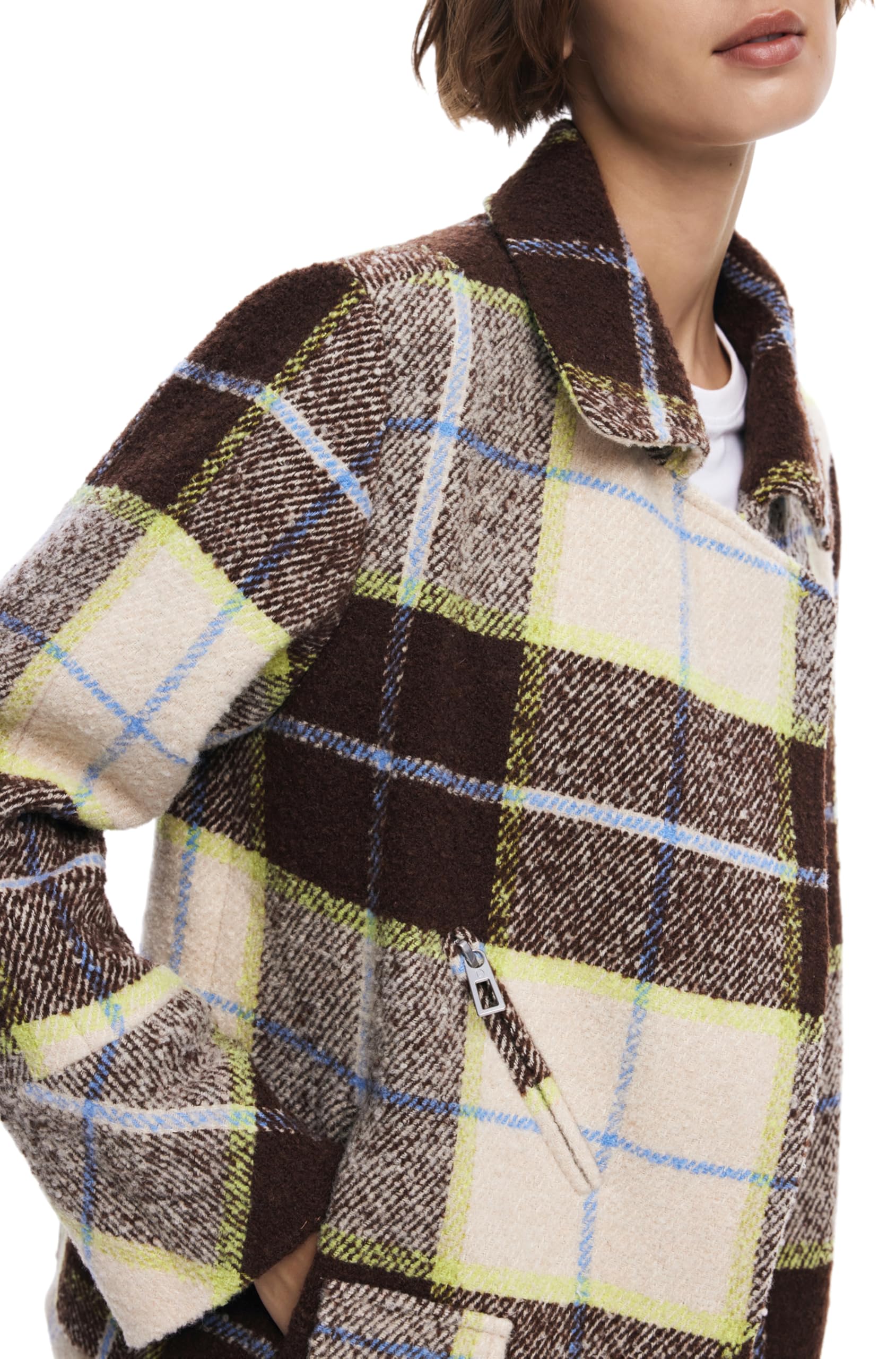 Desigual Coat_beigecheck Watch Mujer