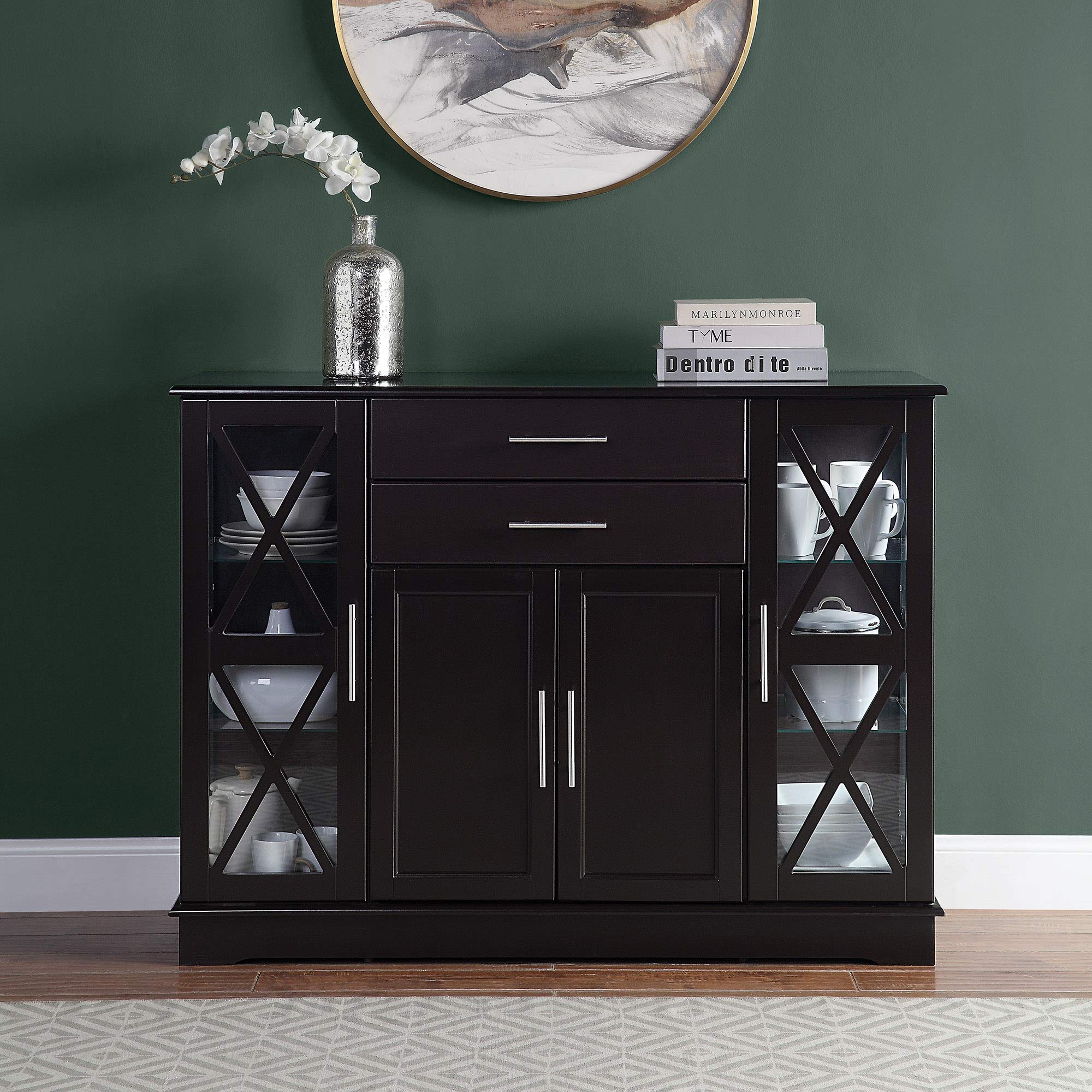 Buy BELLEZE Sideboard Buffet 47 Inch Storage Console