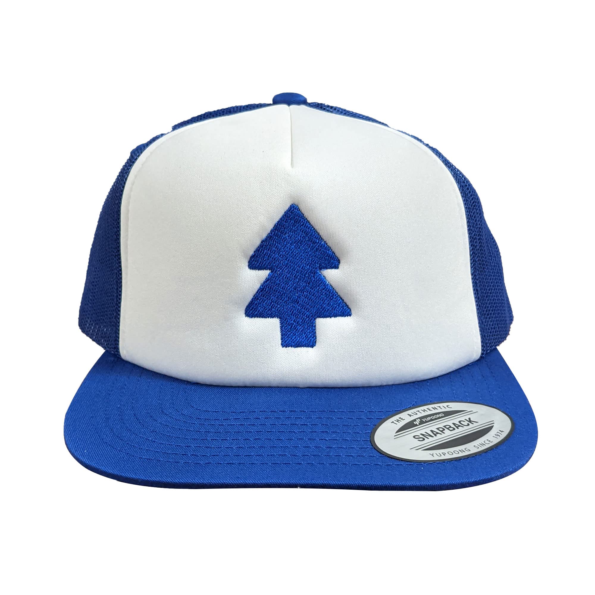 Dipper Pines Hat Gravity Falls Inspired Flat Bill Foam Mesh Trucker Cap  Royal Blue/White