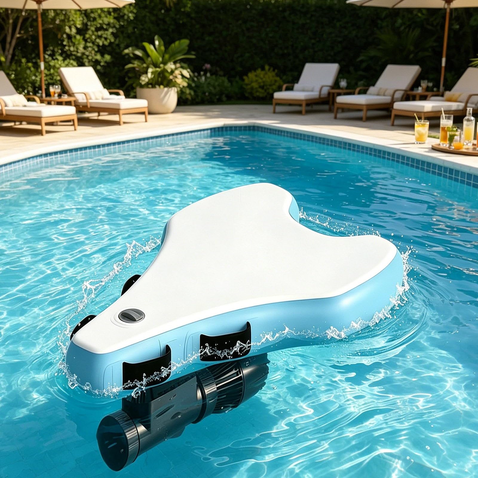 Tabla de Bodyboard Eléctrica e Inflable Portátil, Scooter Subacuático de 500 W 10000 mAh con Autonomía de 40-130 min, 10 Velocidades, 3-7 km/h, Esnórquel y Actividades Recreativas Acuáticas