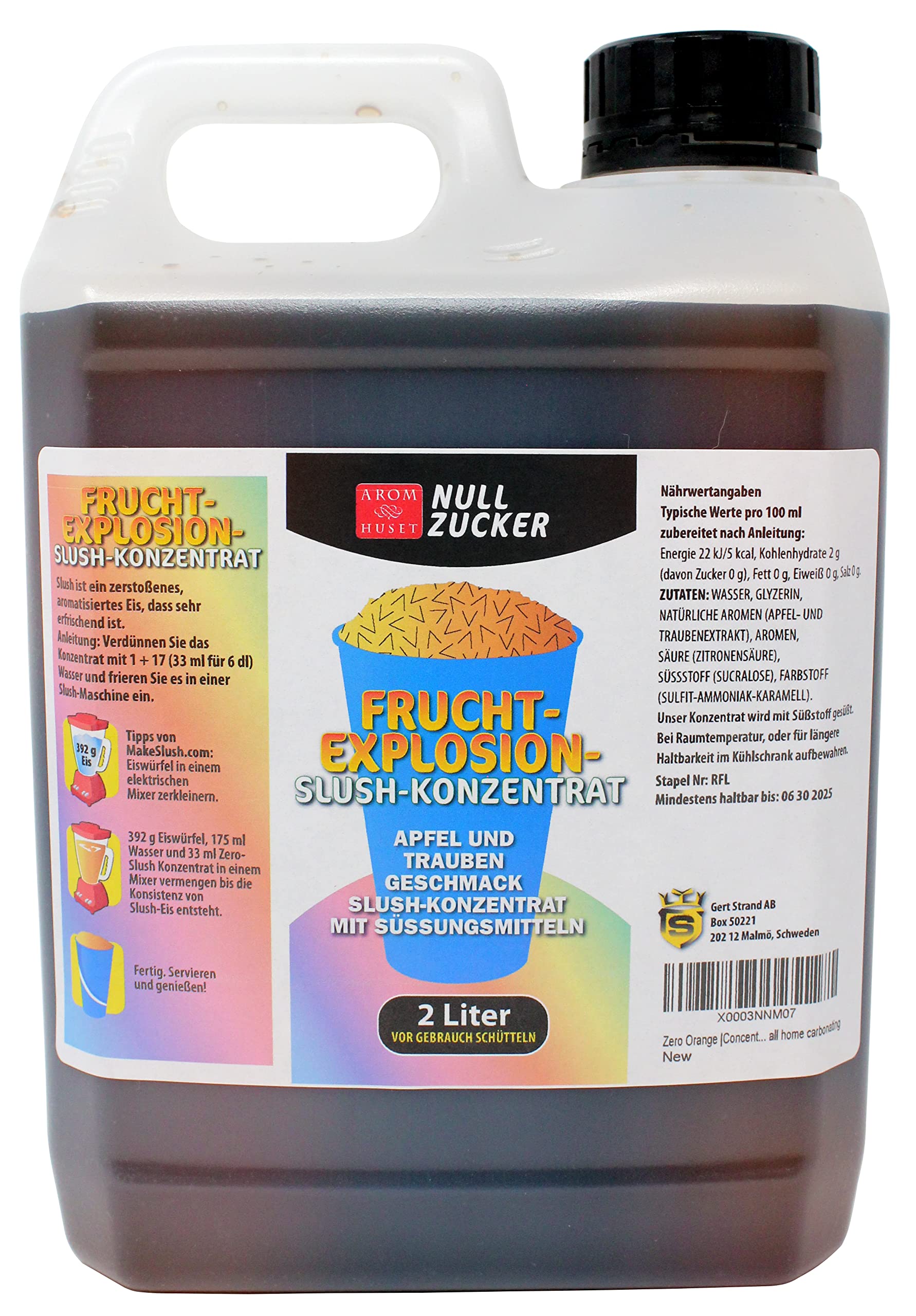 Zero zuckerfreier Fruchtexplosionslush 2L