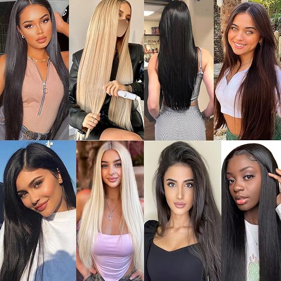 20 Inch Clip in Hair Extensions 8Pieces/Set Brown Straight Hair pieces hair extensions Natural Soft Synthetic Hairpieces for Women(9#)