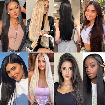 20 Inch Clip in Hair Extensions 8Pieces/Set Brown Straight Hair pieces hair extensions Natural Soft Synthetic Hairpieces for Women(9#)