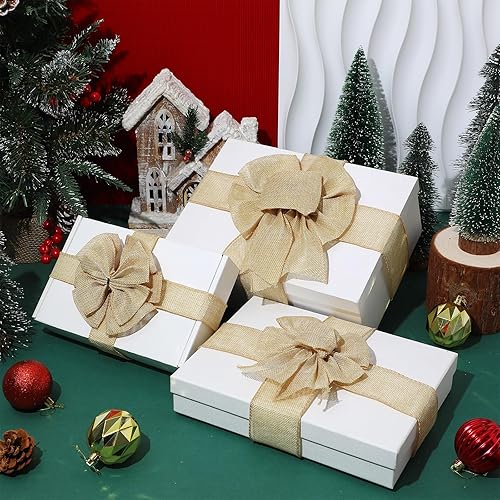 Miniatura 10 de Waydress Cinta de arpillera natural con borde con alambre, cinta para manualidades para arco, corona, árbol, decoración de bricolaje, decoración al