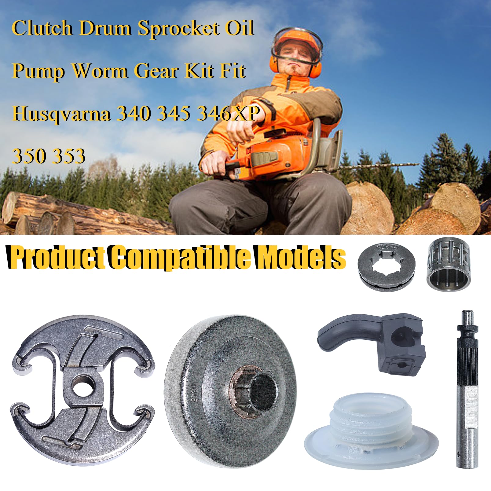 Kit Pompe à Huile Avec Ramassage Et Engrenage Pour Tronçonneuse Husqvarna 340 345 346 XP 350 353 - Pièces De Rechange