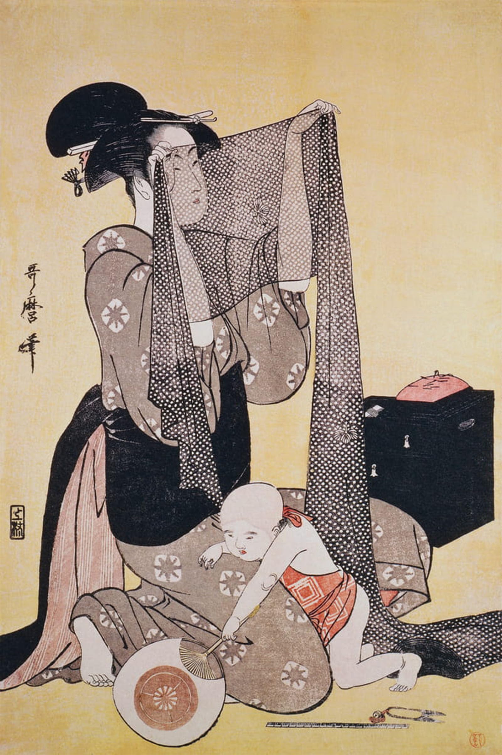 ARTXLXXBN Famous Art Print Poster Vintage Wall Art Snake and Lizard by Kitagawa Utamaro Canvas Art Poster for Home Decor 60x90cm