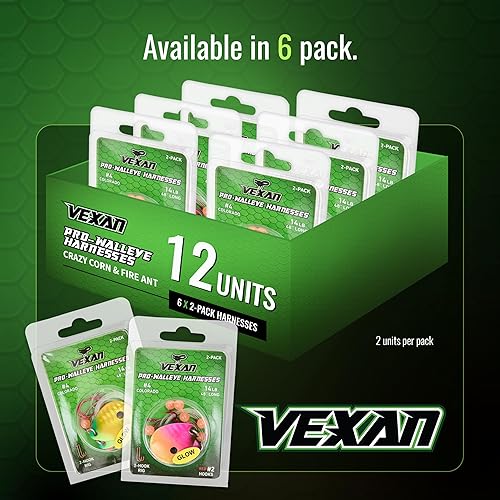 Miniatura 6 de 12 Pack Glow Walleye Crawler Harness