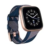 Versa 2 Special Edition Health and Fitness Smart Watch with Heart Rate&comma; Music&comma; Alexa Built-In&comma; Sleep and Swim Tracking&comma; Navy and Pink Woven&sol;Copper Rose&comma; One Size &lpar;S and L Bands Included&rpar;&comma; 2&period;3