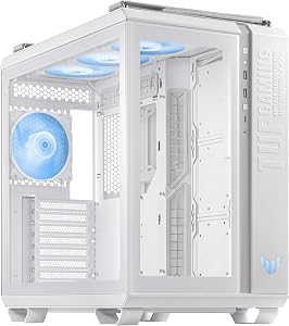 ASUS TUF Gaming GT502 Plus White – Tower Case with Tempered Glass Side Panel and Front and 4 x 120mm Fans
