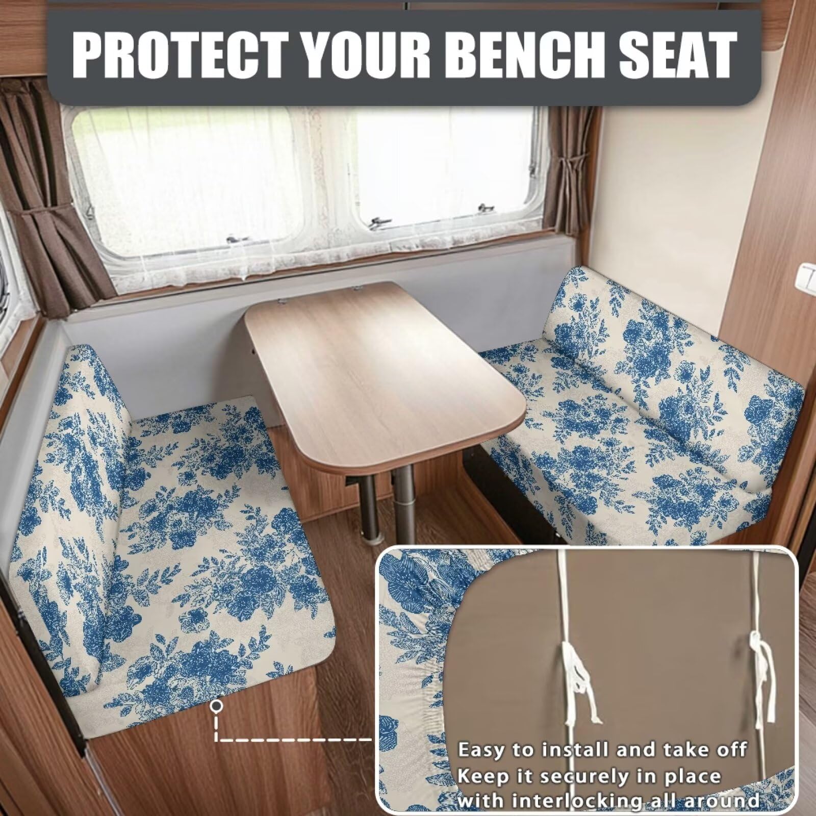 Rv Dinette Seat Covers Yuyamidu Colorful Flower RV Dinette Cushion