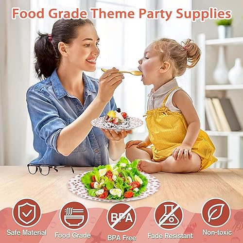 Miniatura 7 de 175 piezas de suministros de fiesta de oro rosa, lunares de oro rosa en platos de papel blanco, servilletas y vasos, juegos de vajilla desechables,