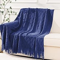 Vista 47 de inhand Knitted Throw Blankets for Couch and Bed, Soft Cozy Knit Blanket with Tassel, Black Lightweight Decorative Blankets and Throws, Farmhouse