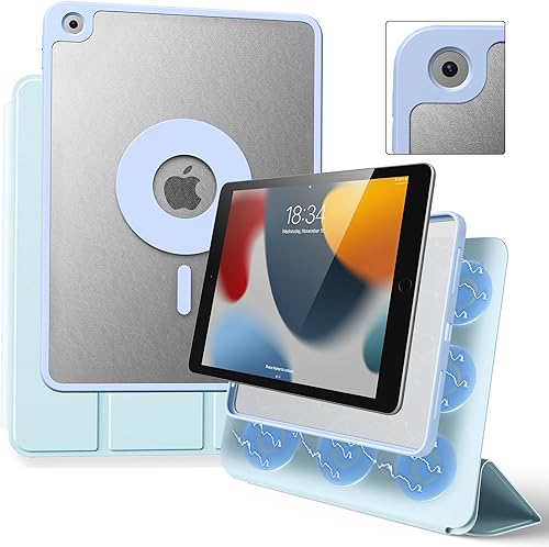 Miniatura 1 de Funda para iPad de 987 generación de 10.2 pulgadas, magnética, funda protectora desmontable con soporte para lápices, apagado y encendido automático