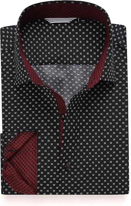 Alex Vando Mens Printed Dress Shirts Long Sleeve Regular Fit Button Down Shirt