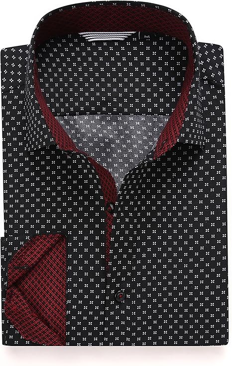 Alex Vando Mens Printed Dress Shirts Long Sleeve Regular Fit Button Down Shirt