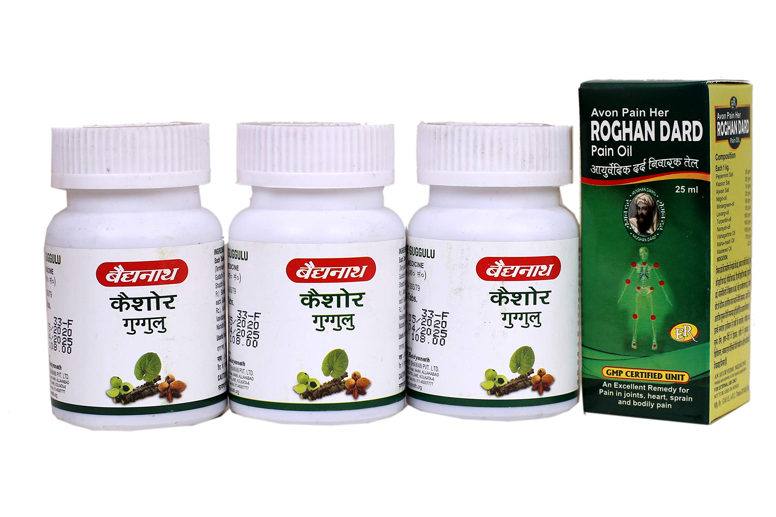 Baidyanath Kaishore Guggulu 80 Tablets Pack Of Three(3) With Painher Oil (B08LP1L87Q) Amazon Price History, Amazon Price Tracker