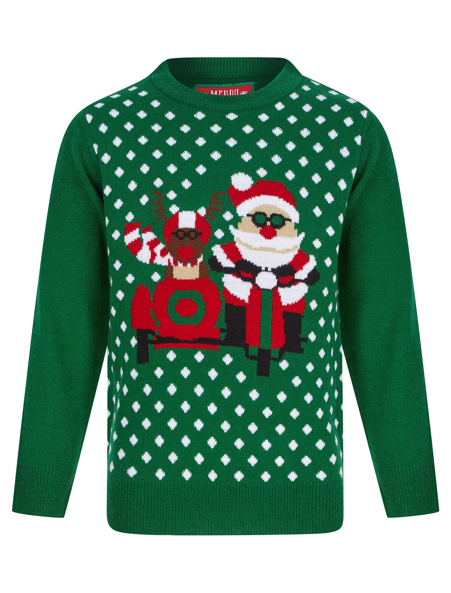 Tokyo Laundry Boy's Sidecar Polka Dot Novelty Christmas Jumper