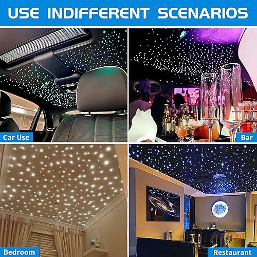 Miniatura 5 de ATOKEE Luces de fibra óptica, 20 W de doble cabeza parpadeante para uso doméstico en automóvil, 600 x 0.03 x 9.8 pies, luces de estrella para