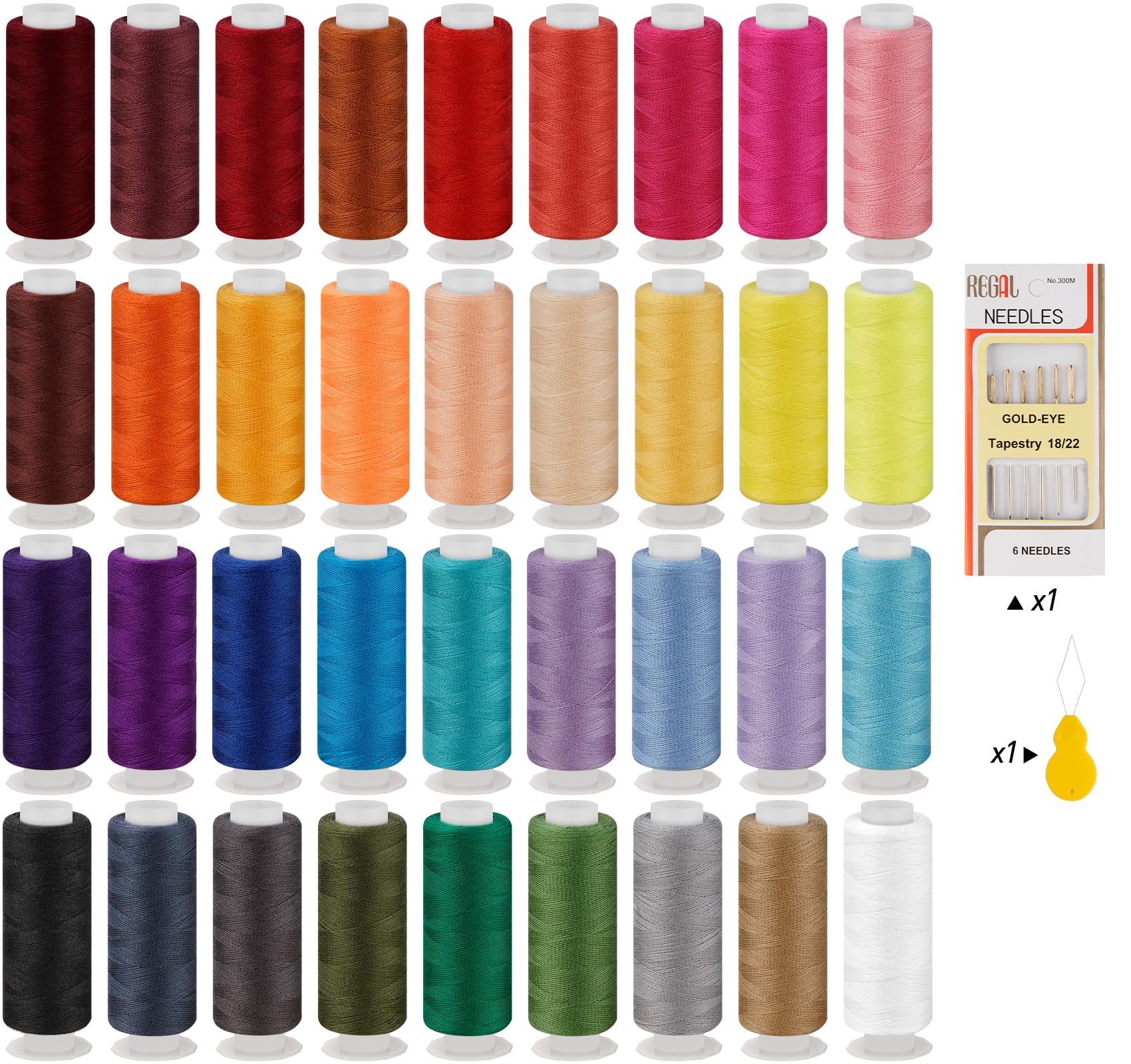 Fil à coudre polyester pour matelassage main et patchwork lot de 47 bobines multicolores