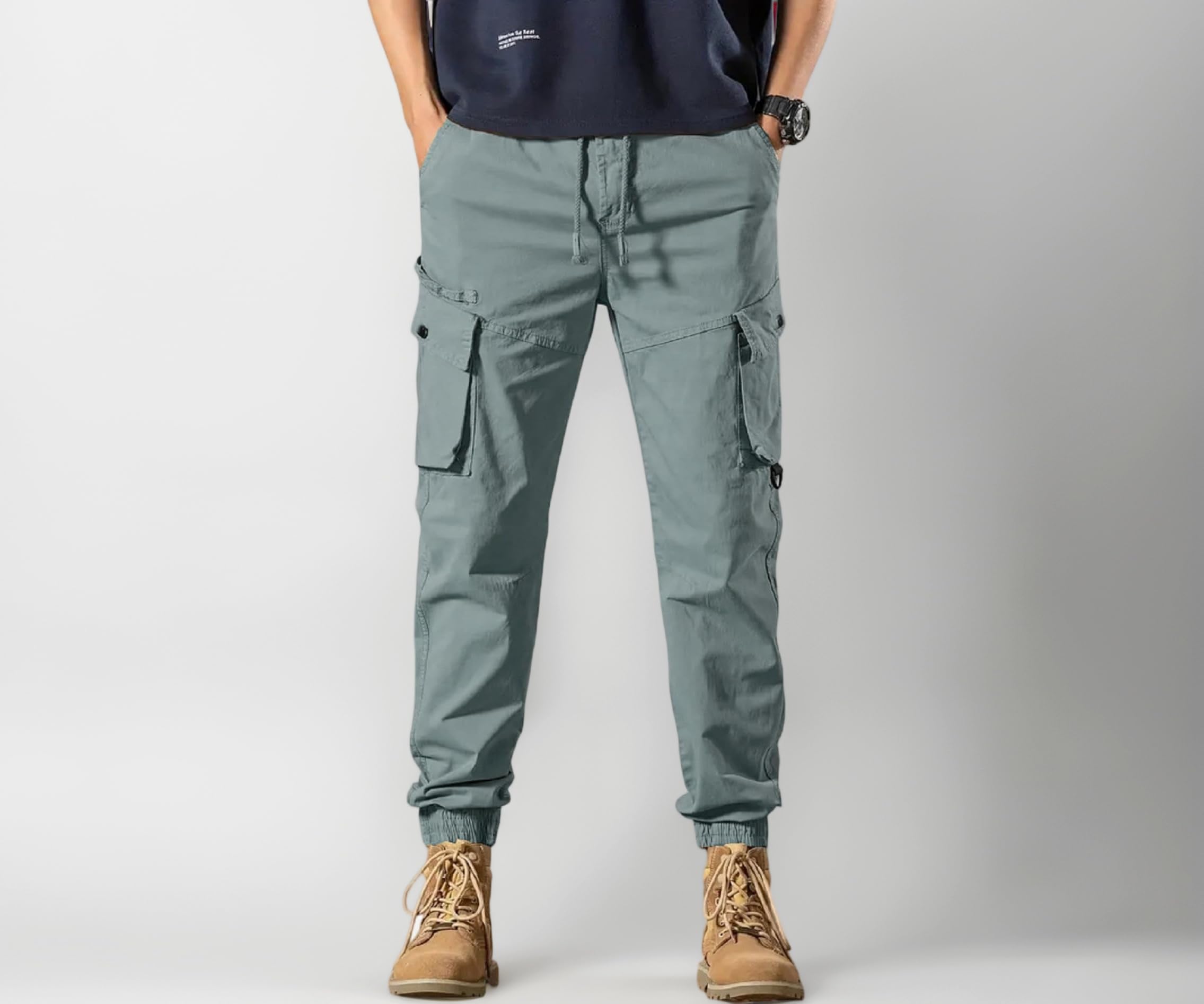 Lymio Cargo for Men || Cotton Cargo Pant || Drawstring Waist Pant (Also Available in Plus Sizes) (58-61)