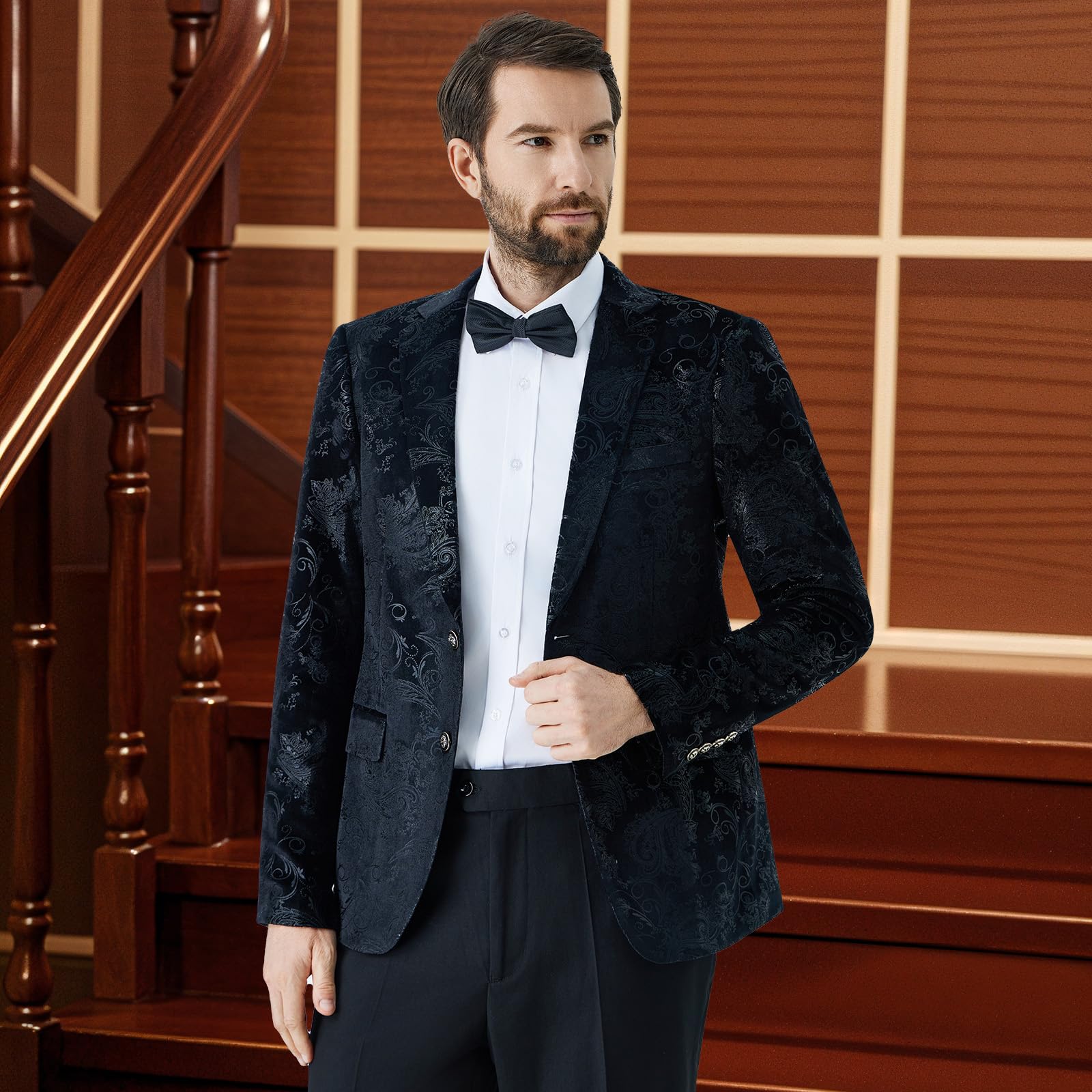 Blazer Homme de fête à Paillettes Casual Veste de Smoking Slim Fit pour Soirée Veste de Costume Mode