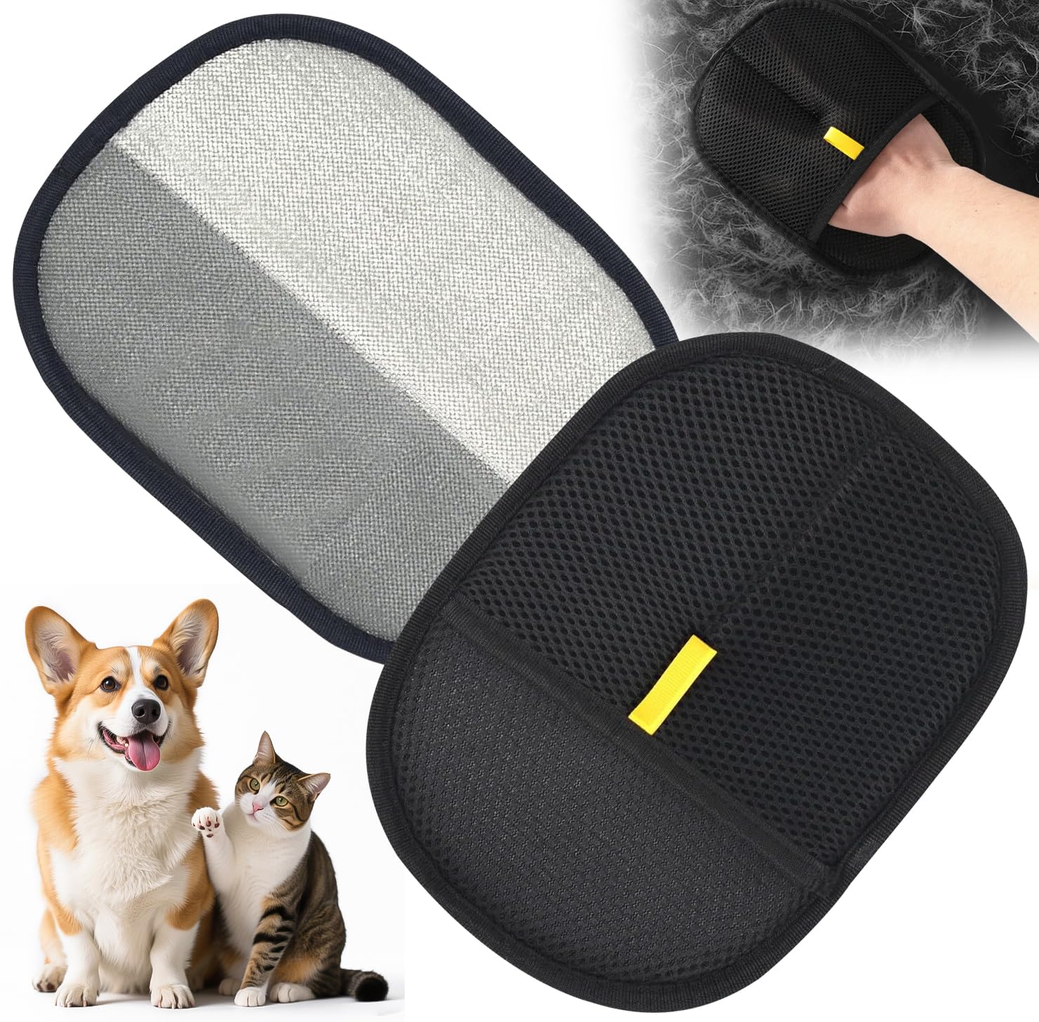 Pet Hair Remover Glove, Dog Cat Washing Gloves, Double Sided Pet Grooming, Versatile Grooming Tools