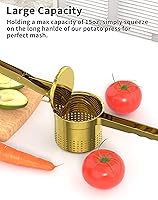 Vista 5 de Ricer de patatas grande de 15oz, ricer de acero inoxidable resistente para puré de patatas, herramienta de cocina para puré de batata con mango