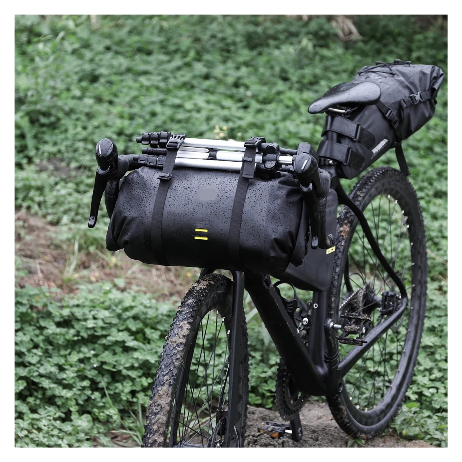 Torba rowerowa Wodoodporna torba na kierownicę o dużej pojemności 8L/4L Przednia rurka Torba rowerowa Rama MTB Bagażnik Akcesoria rowerowe(8L and 4L -2 pc)