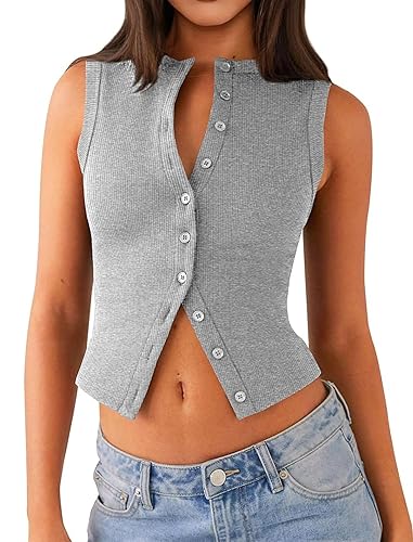 Womens Going Out Tops Summer Spring Ribbed Tank Sexy Crop