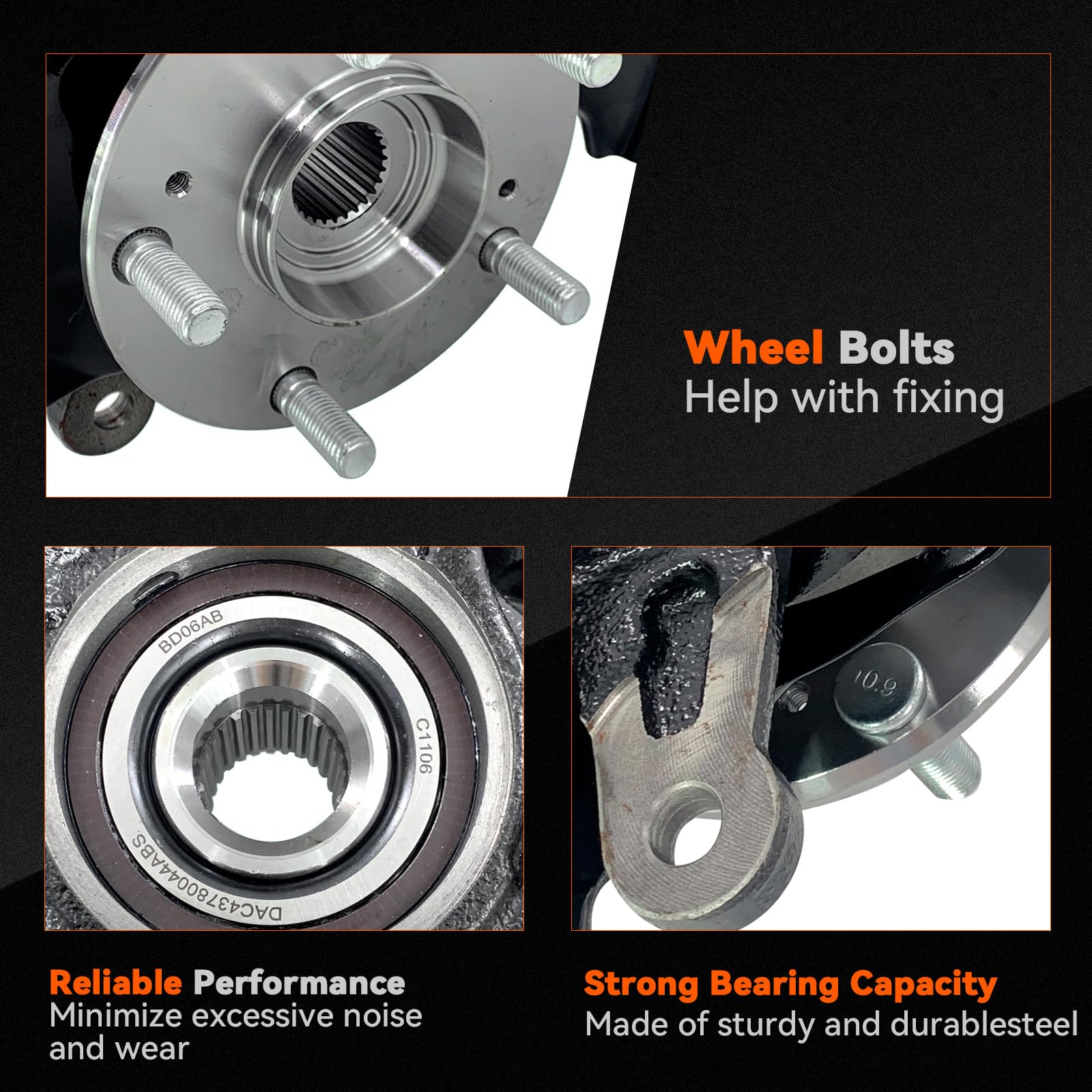 Amazon.com: LK098 Front Right Steering Knuckle Wheel Hub Assembly