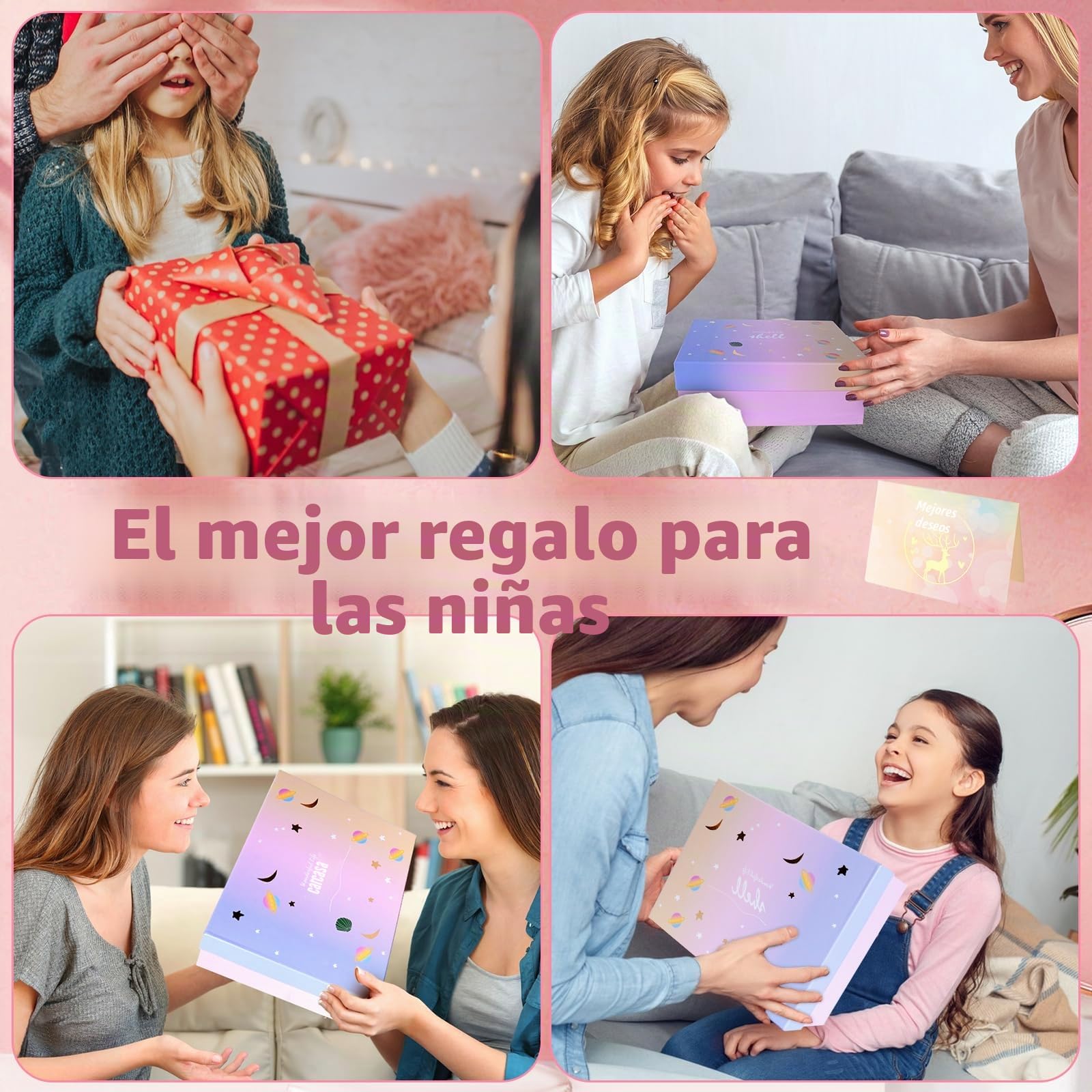 Regalos para niñas adolescentes de 9 a 16 años, regalo de cumpleaños para niñas, vaso de cristal, vaso con pajita y tapa, pincel de maquillaje, neceser de maquillaje, pulsera, calcetines