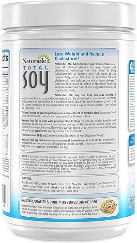Miniatura 2 de Naturade Mezcla total de proteína de soja de reemplazo de harina de soja, vainilla bávara, 150 calorías por porción, 13 porciones por tina