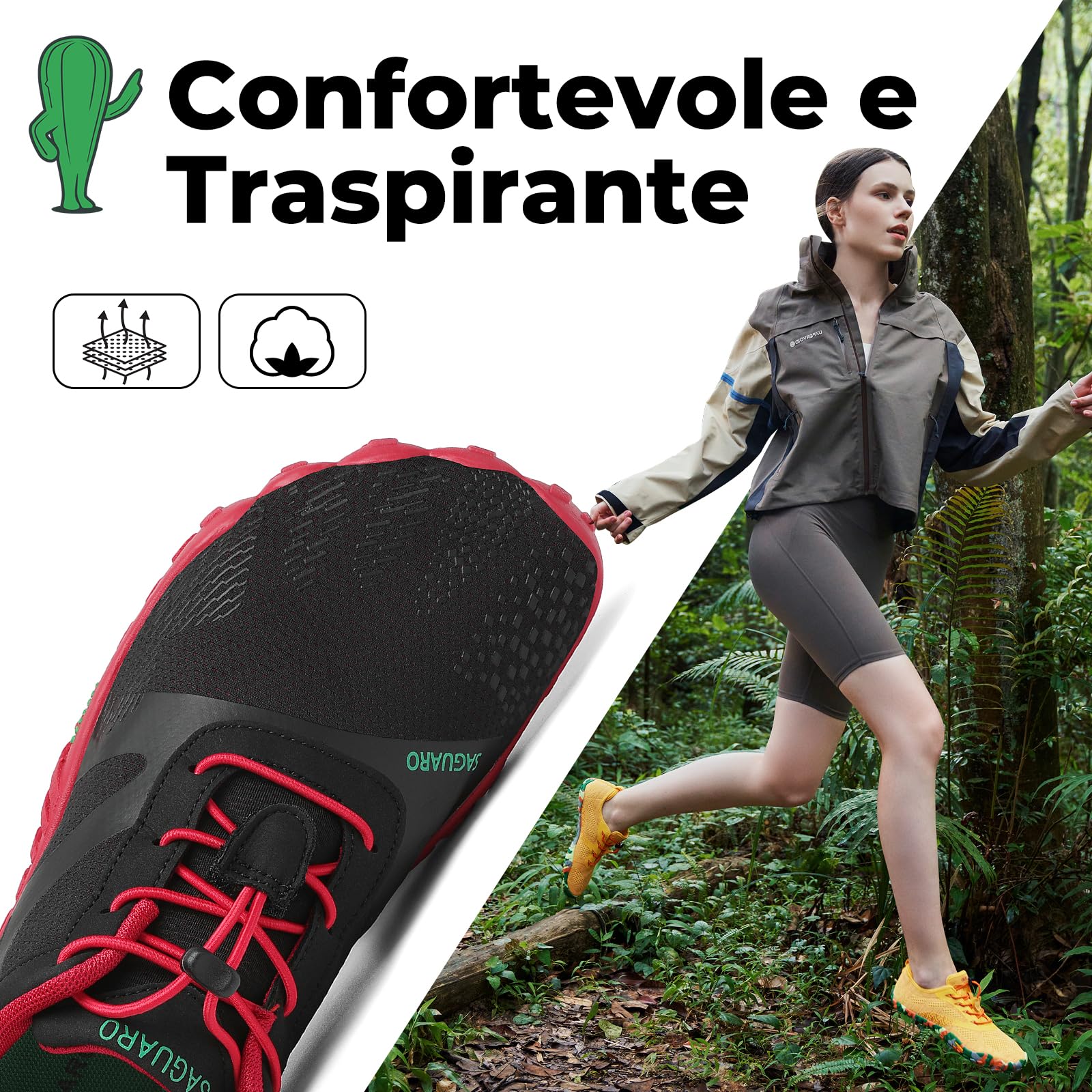 SAGUARO Scarpe Barefoot Shoes Minimaliste Scarpe da Trail Running Uomo Donna Gr.36-48