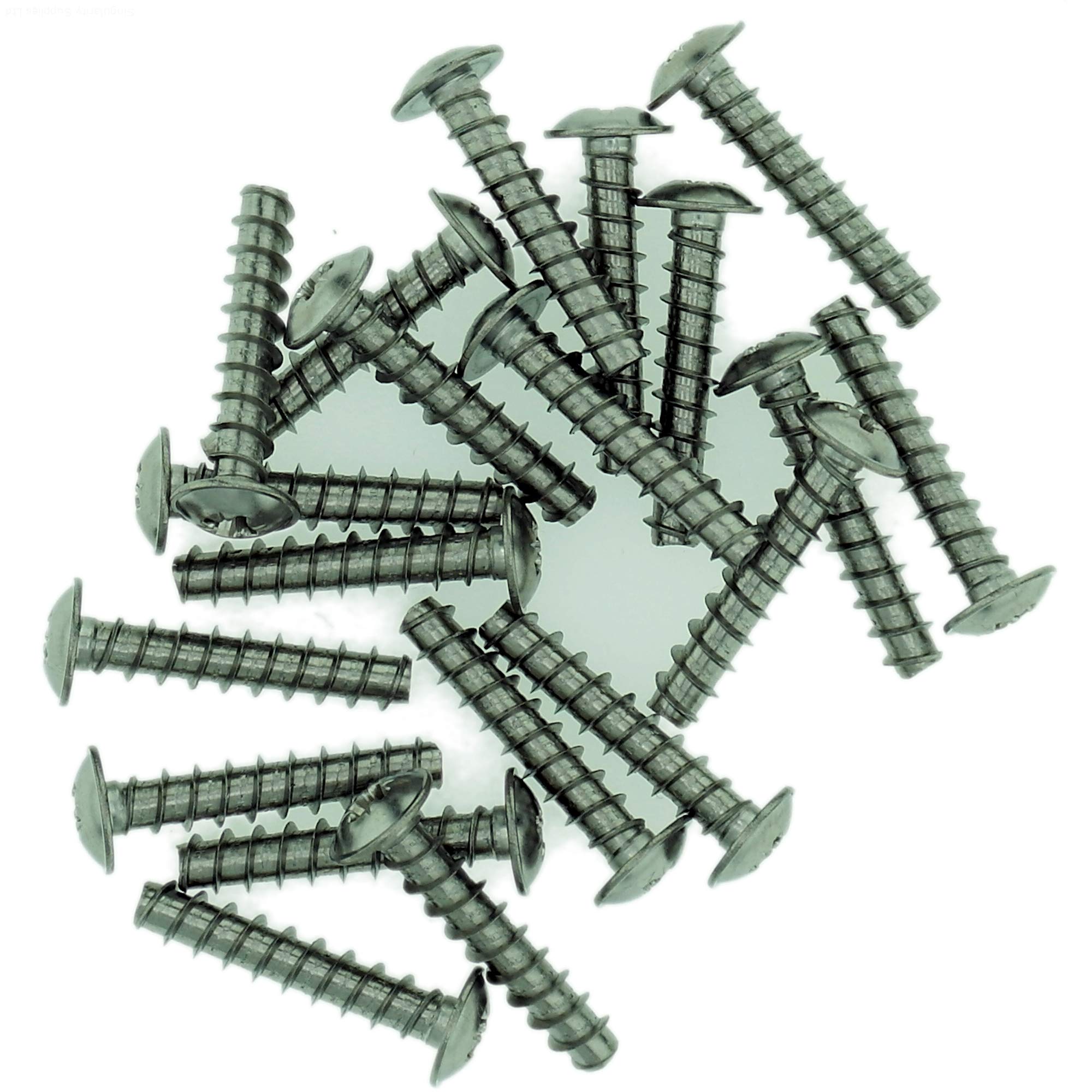 Singularity Supplies D3.5 (3.5Mm X 10Mm) Pozi Pan Screws For Plastic (Flanged - Trilobular) - Stainless Steel (A2) (Pack Of 20)