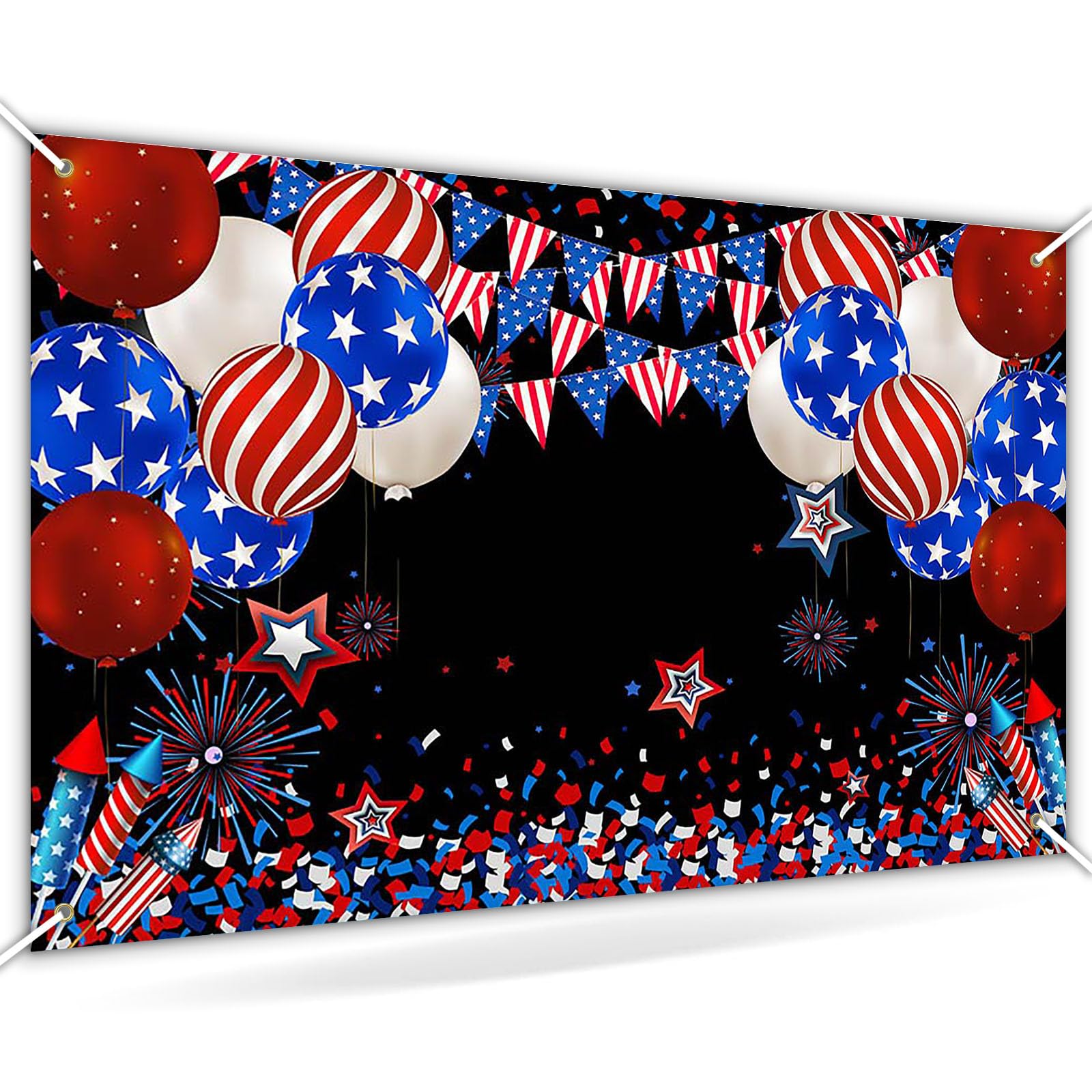 Avezano American Flag 4th of July Backdrop for Independence Day Memorial Day Labor Day Patriotic Party USA Veterans Banner Red White and Blue Party Decorations Photo Booth Photoshoot 70.8 x 43.3 Inch