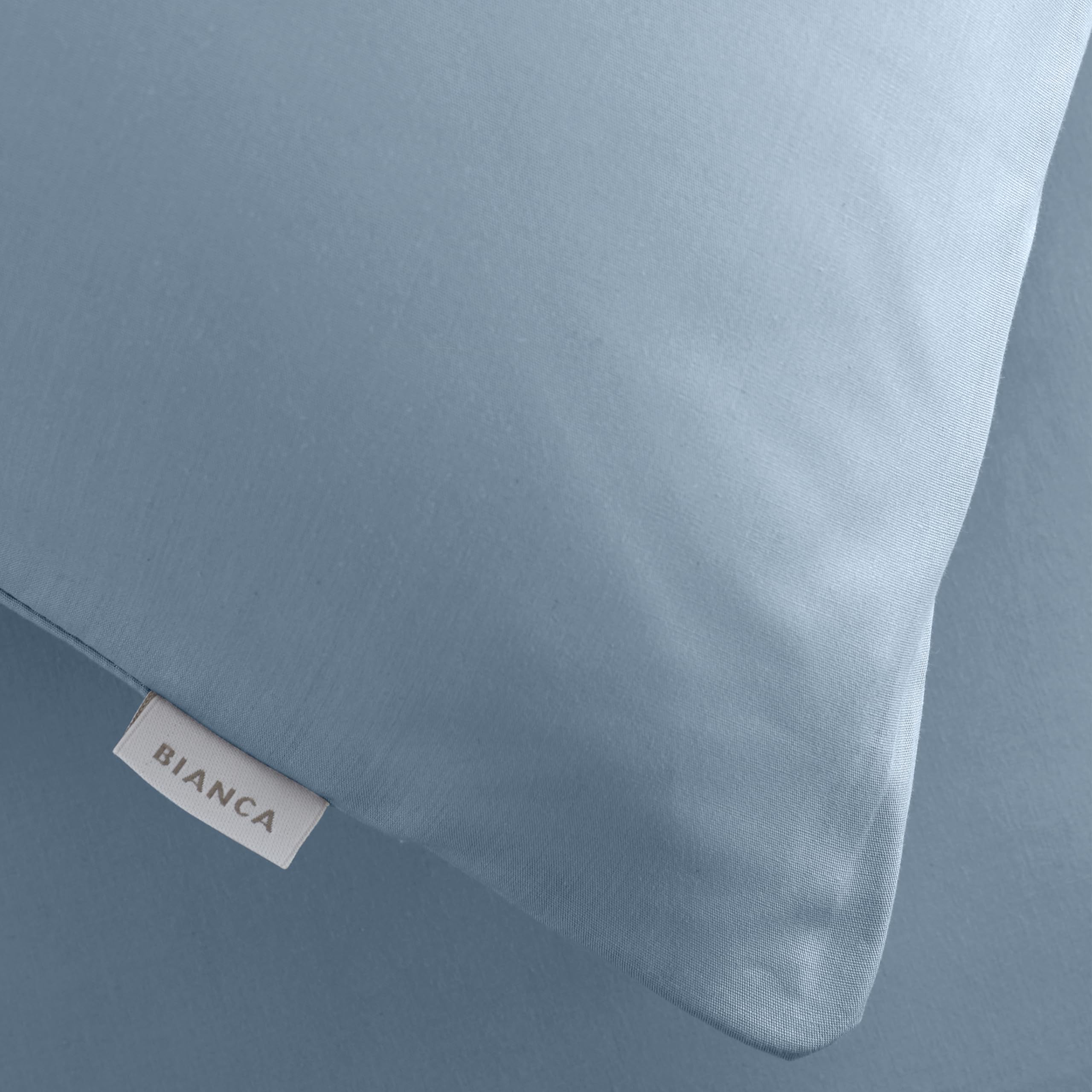 Bianca 200 Thread Count Cotton Percale Standard Pillowcase Pair Blue - Image 3