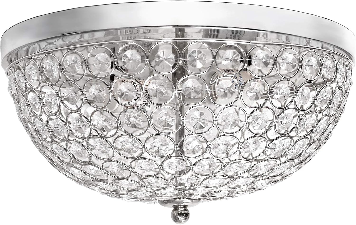 Elegant Designs AEFM0001-CHM 2 Light Polished Chrome Ceiling Light with Crystals