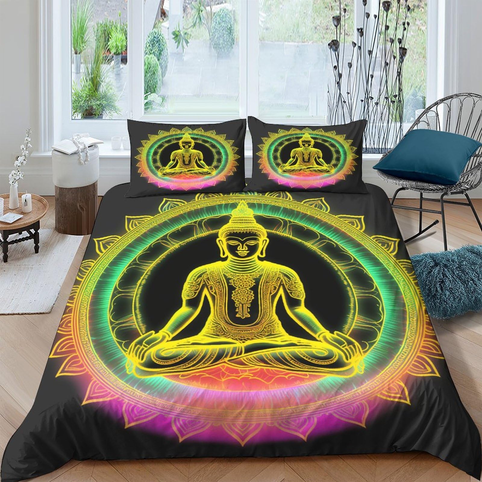 Housse de couette Bouddha en microfibre pour créer une chambre zen