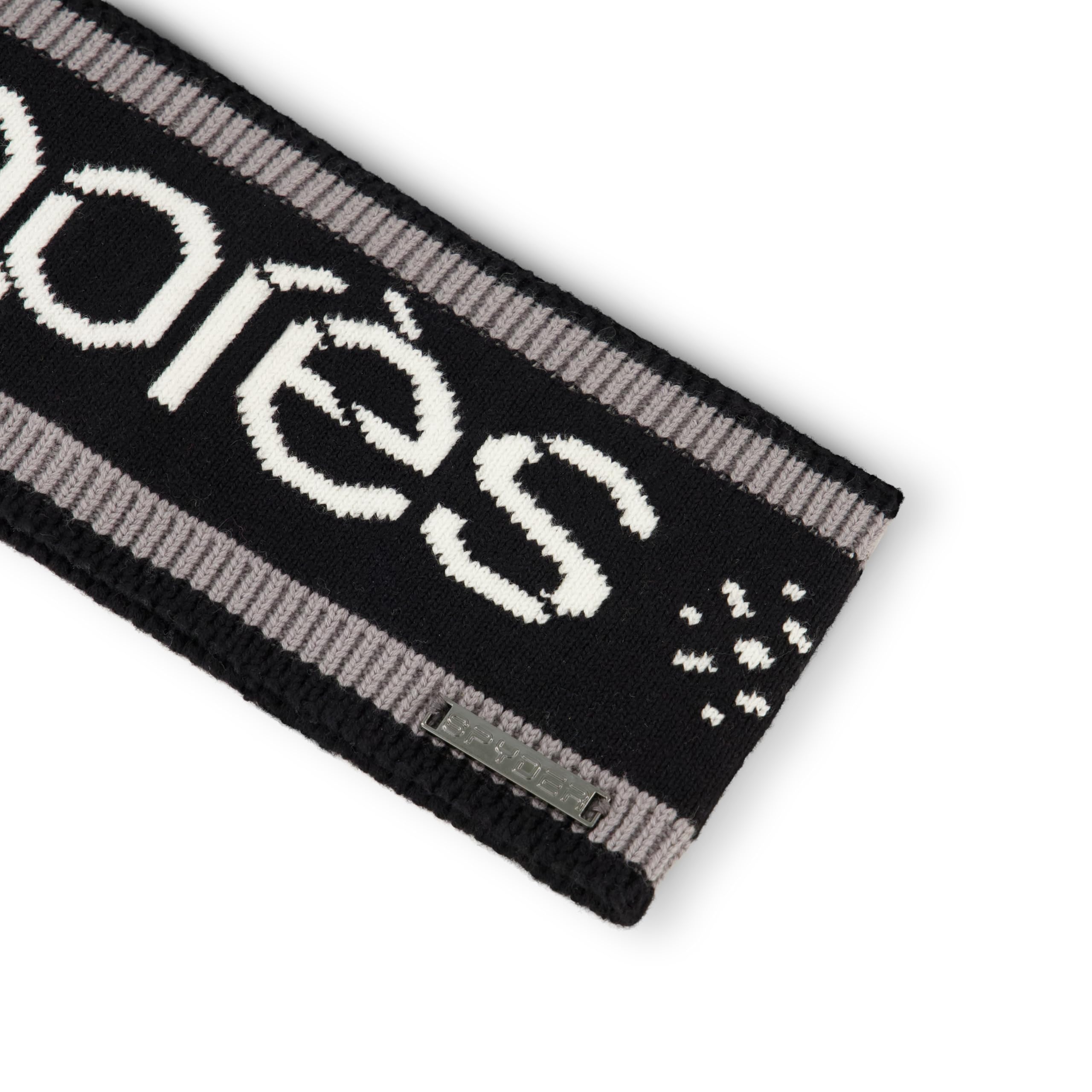 Spyder Damska opaska na głowę z dzianiny Intarsia Apres, czarna, jeden rozmiar