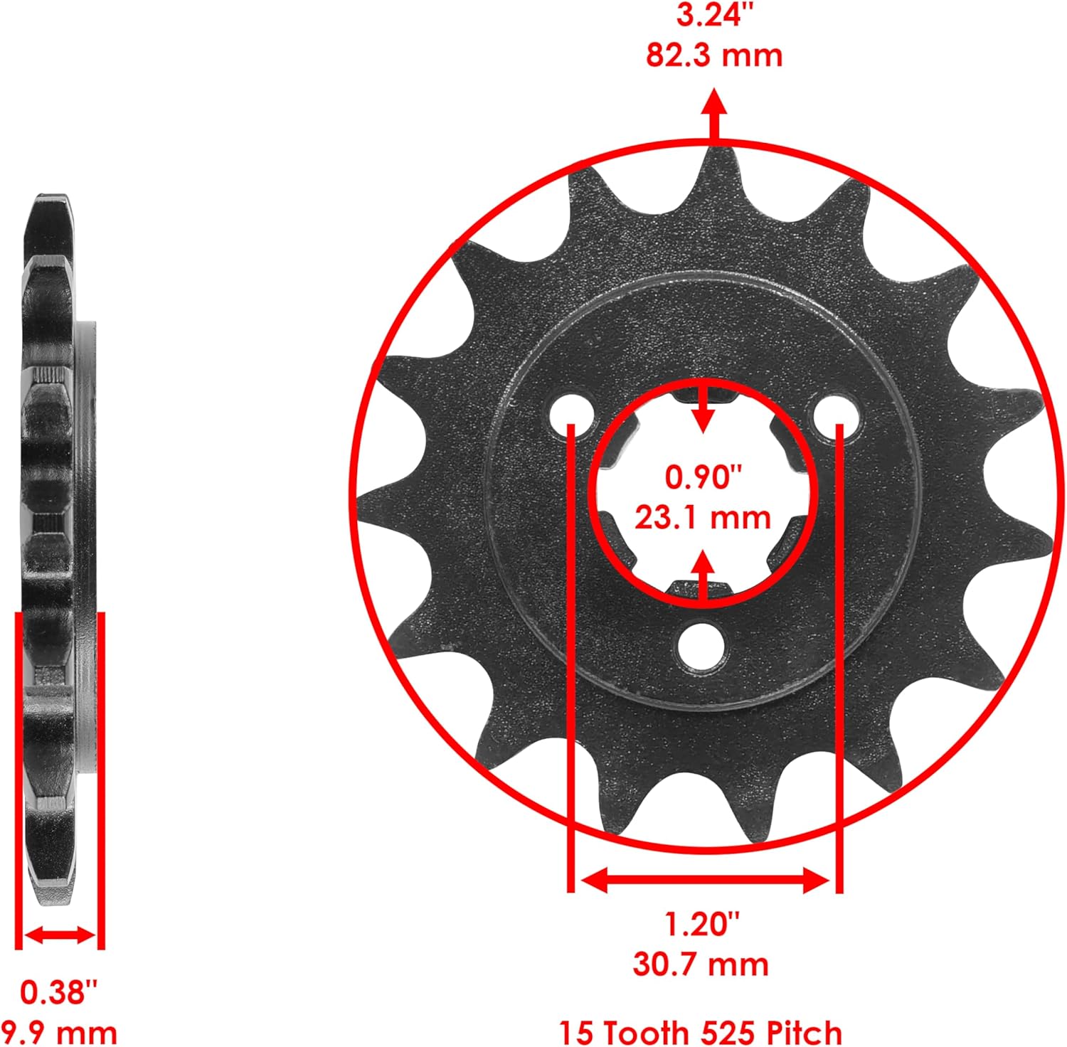 Caltric Drive Chain & Sprockets Kit Compatible With Suzuki DR650SE DR 650SE 1996-2017