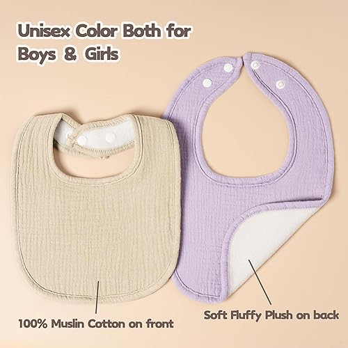 Miniatura 6 de Baberos de muselina Susurration para bebé, paquete de 10 baberos tipo bandana ajustables y suaves para bebés unisex, niñas y niños